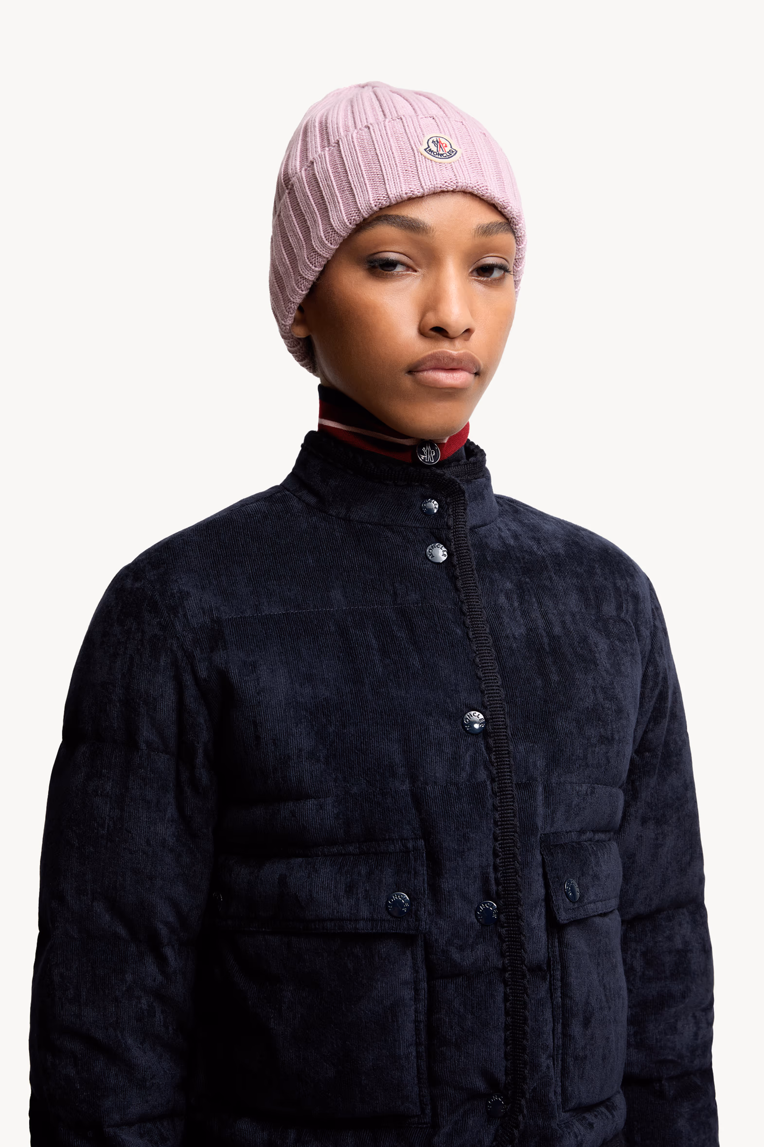 Wool Beanie Women Pink Moncler 2